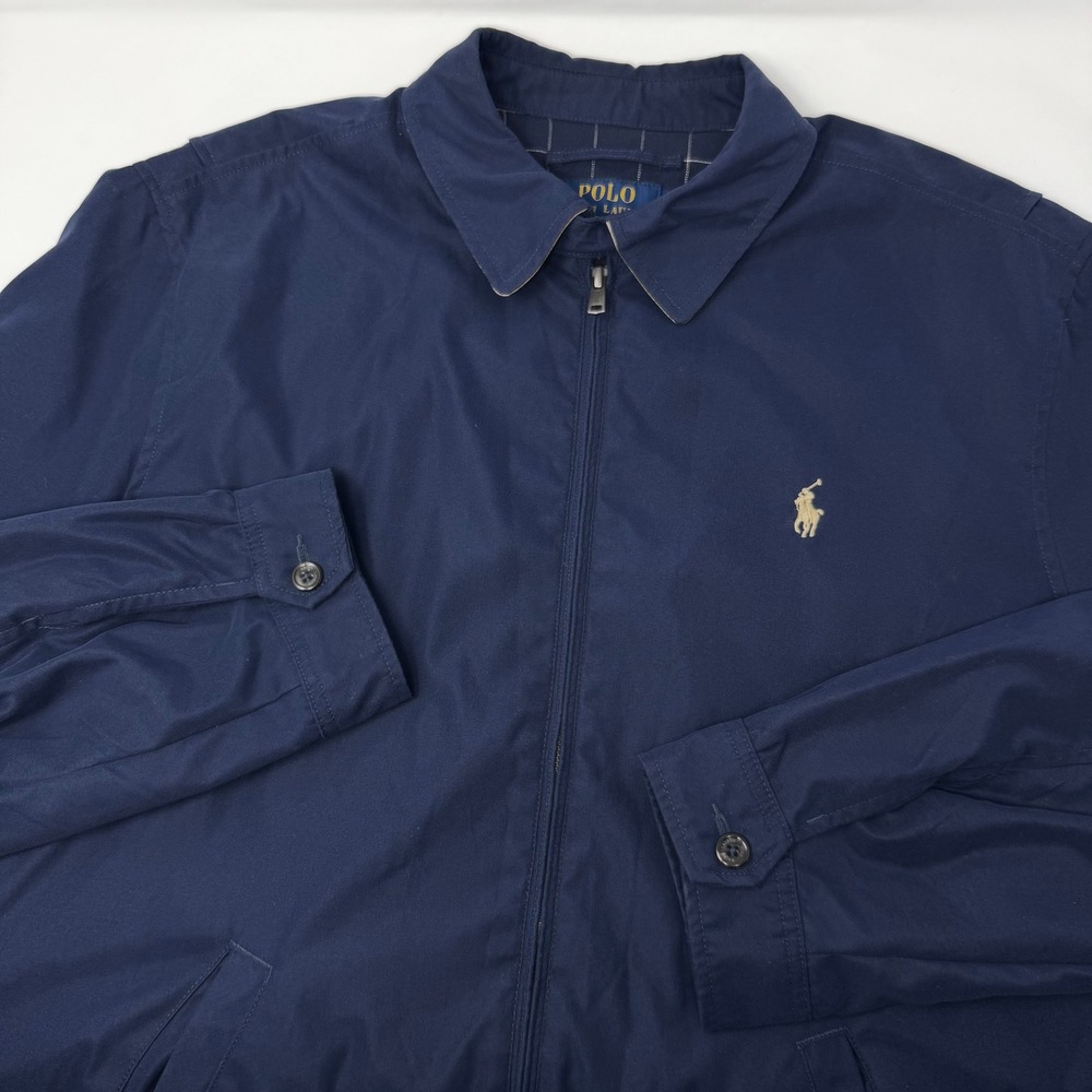 Polo Ralph Lauren Bi-Swing Windbreaker Jacket Navy Blue Mens Size Large